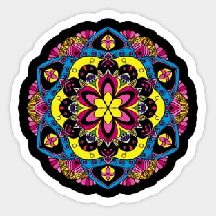 pink flowers mandala Sticker